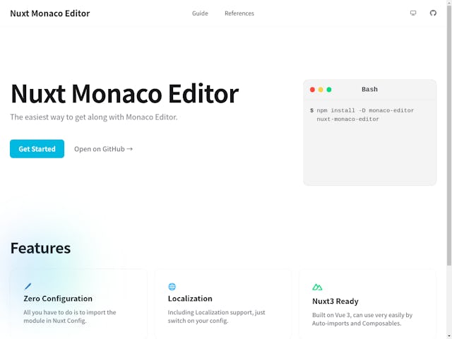 Nuxt Monaco Editor